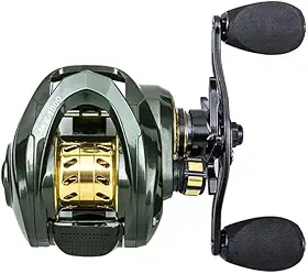 Carretilha de Pesca WK1000 Anti-Cabeleira – Baitcasting 7.2:1, Drag 8kg, Freio Magnético 10 Níveis, Manivela Direita, Verde