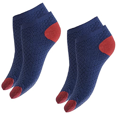 EVOM Couvre-chaussures respirant BLEU/ROUGE BACTÉRIOSTATIQUE pour homme, femme, unisexe, lot de 2 paires, chaussettes courtes, fantôme, ARIASOCKS Cover