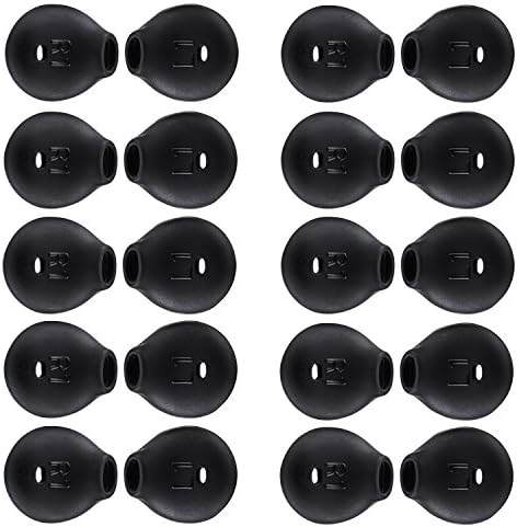 20 Pieces Silicone Earbud Cover Ear Tips TEEMADE Replacement Ear Gels Buds for Galaxy Note 5/Note 7/S7/S6/S6 Edge/Level U Earbuds (Black)