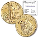 2025 1/10 oz American Gold Eagle Coin Brilliant Uncirculated with a Certificate of Authenticity $5 BU