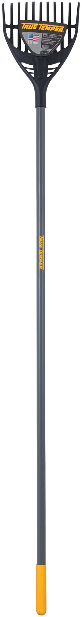 True Temper 2919100 Poly Shrub Rake with Cushion Grip, 8", Gray