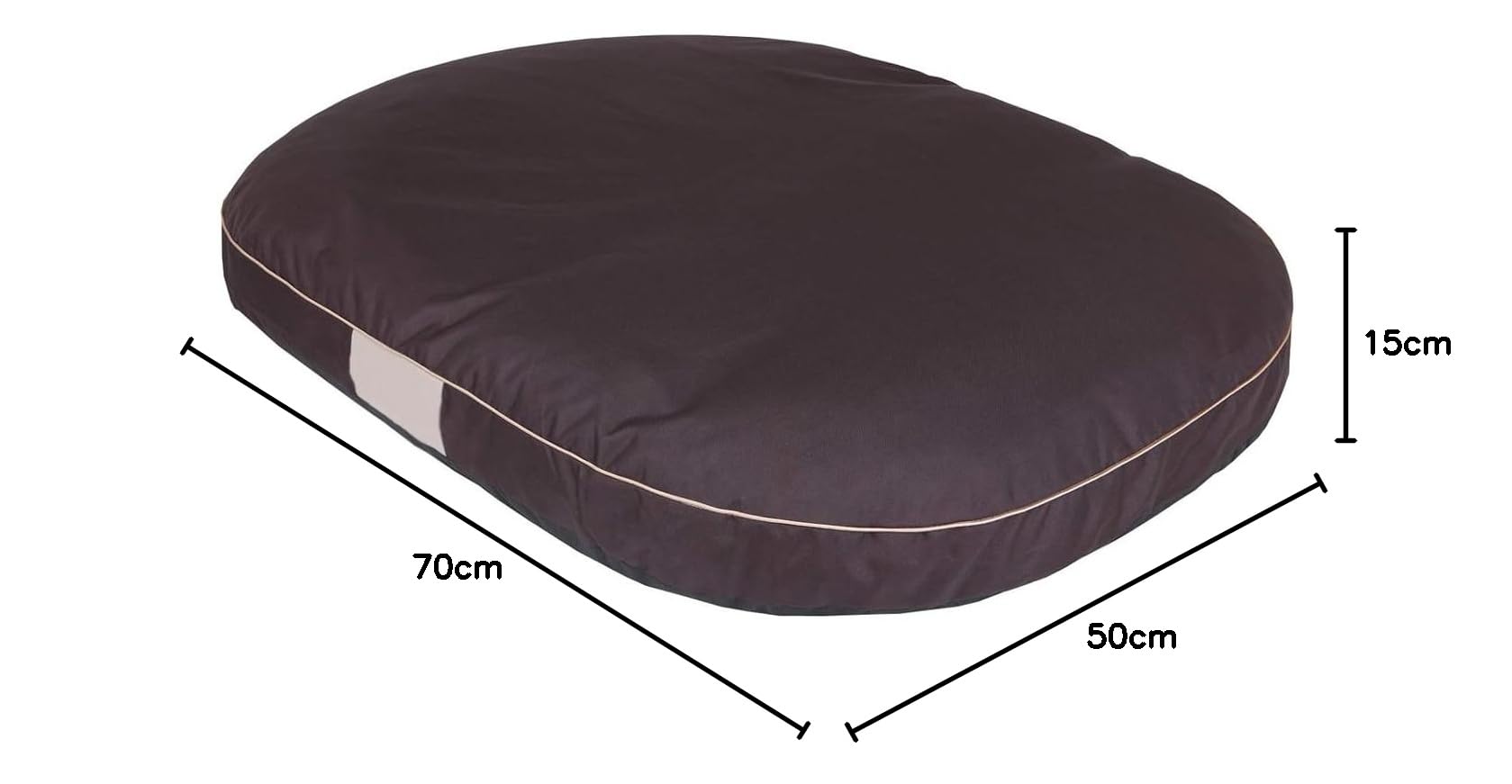 OVAL Hundematratze, Hundebett für Kleine, Mittlere, Große Hunde - Robustes, wasserdichtes Hundekissen, kuscheliges Schaum Tierbett, Outdoor & waschbar (M - M - 70L x 50B x 15D cm, Braun)