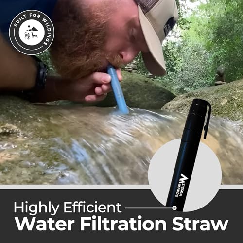 Sierra Madre Pure Water Straw – 264 Gallon Water Filter Purification for Backpacking, Camping, Hiking, Travel - Perfect for Preparedness Survival Gear & Supplies - Portable & Lightweight (Pack 1)