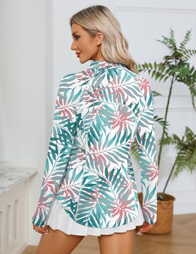 Image of LOMON Women Long Sleeve Shirts Sun Protection 1 /4 Zip Summer Quick Dry Hiking Shirts Quarter Zip Pullover for Women