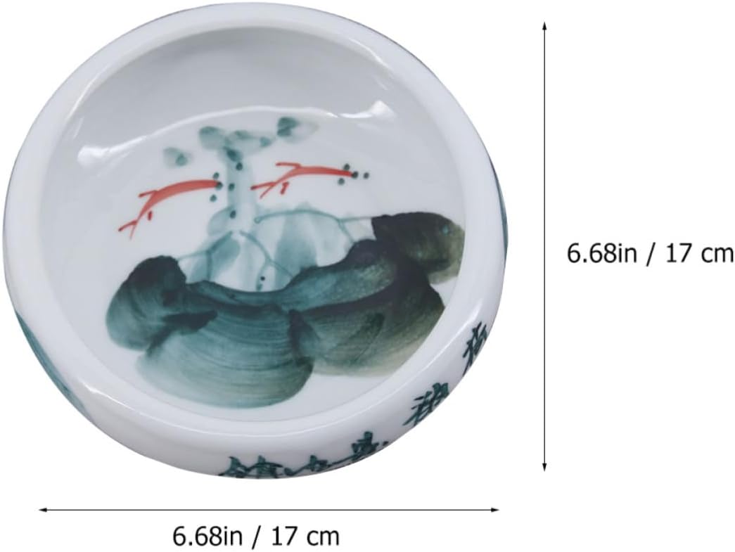 Ceramic Ink Dish for Calligraphy Brushes and Water Mixing
