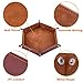 SIQUK 4 Pieces Dice Tray Set Foldable Dice Trays Hexagon Rolling Tray PU Leather Holder Srotage Box (Camel, Sky Blue, Black, Gray)
