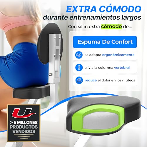 Ultrasport F-Bike Bicicleta Estática Plegable hasta 130 KG, Extra Silencioso con Sillín de Confort Ajustable - Bici Estática Plegable Indoor, Bicicletas Estáticas - Imagen 3