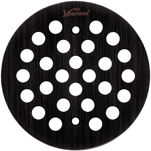 VOURUNA 4-1/4Inch Screw-in Shower Strainer Drain Cover Replacement Floor Strainer Floor Drain (Oil Rubbed Bronze)