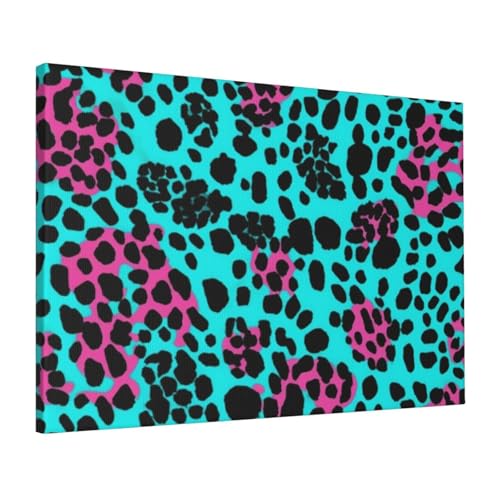 Toile léopard turquoise affiche suspendre chambre coucher cocooning