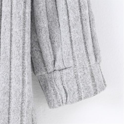 Oversized Blanket Cardigans for Girls Preppy Ribbed Hooded Long Jacket Fall Winter Plain Long Sleeve Cotton Coat3