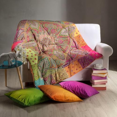 Caleffi Manta acolchada modelo Bohemian, variante coral (Bohemian)