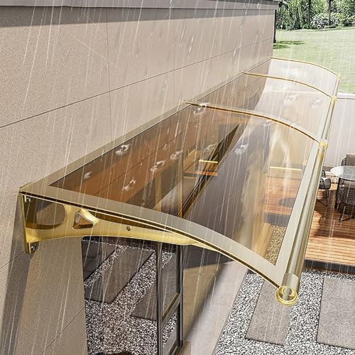 Dtyubfg Auvent pour Porte d'entrée, fenêtre, Auvent Porte d'Entree avec Protection Solaire,Auvent en Aluminium Polycarbonate résistant,Porte Toit Marquise Abri Protection - 60x90cm