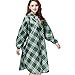 Produktbild EWQG-Pfanne Unisex Regenmantel Leichter Poncho Regenponcho Kapuzen Regen Poncho Atmungsaktiver Regencape Erwachsener Wander Camping Aus Flug -AA Schutz Overall (Farbe : Green Grid)