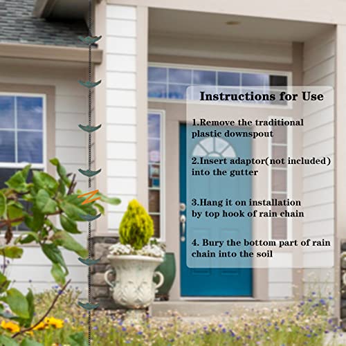 Qipade Rain Chain, 8.3Ft Metal Bronze Umbrella Shape Rain Chain For Eaves Drainage, Outdoor Decor (13 Cups) #TOP7