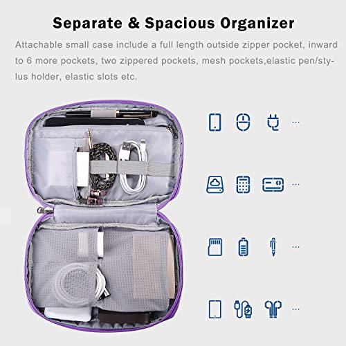 Voova Laptop Sleeve Case 15.6 Inch Compatible With Macbook Pro 15, New Macbook Pro 16 M1 Pro/Max, 15-16" Microsoft Hp Lenovo Dell Acer Asus, Waterproof Computer Bag With Detachable Pouch, Purple #TOP3