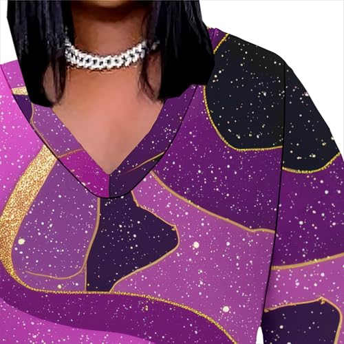 Image of Womens African Dresses Sexy Casual T-Shirt Dresses Long Sleeve Oversized Baggy Summer Sundress