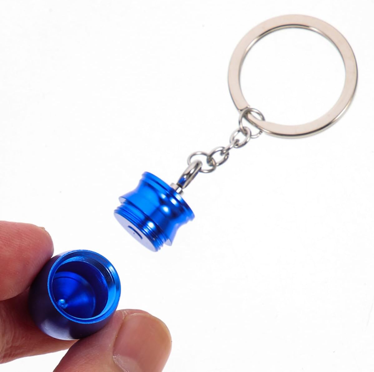 HANABASS 2pcs PET Ash Keychain Urn Pendant with Unscrewable Lid Metal Blue image 4