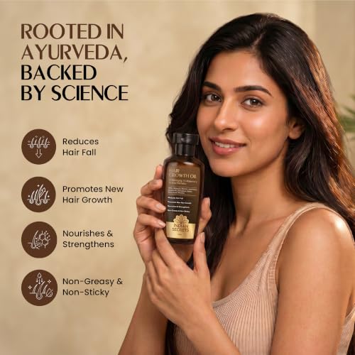 Image of Ayurvedic Hair Oil for Hair Growth | Bhringraj, Amla, Brahmi, Rosemary, Saw Palmetto | Comb Applicator Bottle for Men & Women, 100 ml