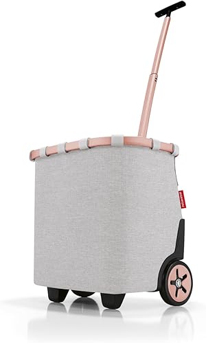 reisenthel Carrycruiser Twist Sky Rose - Carrito de compras portátil con marco de aluminio resistente, correa para el hombro y bolsa interior de