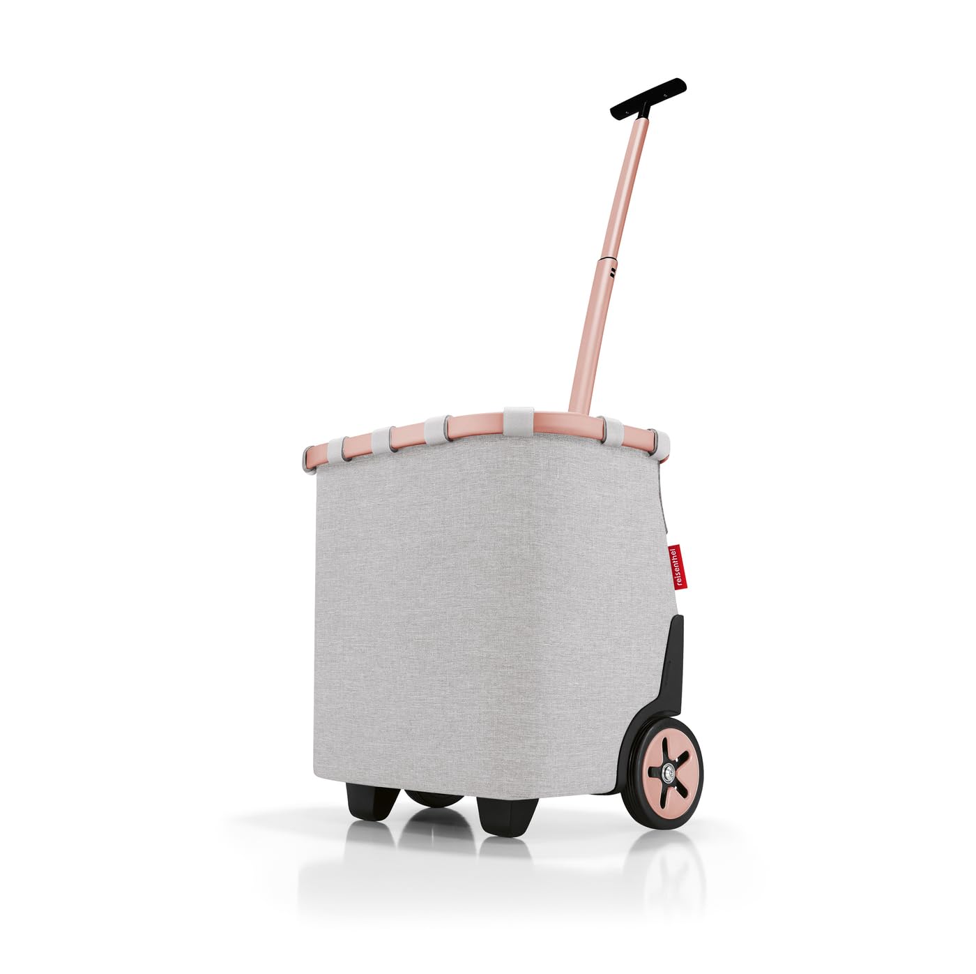 reisenthel carrycruiser Tragbarer Einkaufstrolley mit stabilem Aluminiumrahmen, Schultergurt und herausnehmbarer Netz-Innentasche Aus wasserabweisendem Material, Couleur:Sky Rose