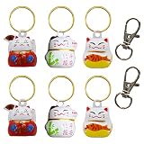 6 Pack Lucky Cat Collar Bells Loud Dog Collar Bells for Potty Training Necklace Pendant with Free Cl