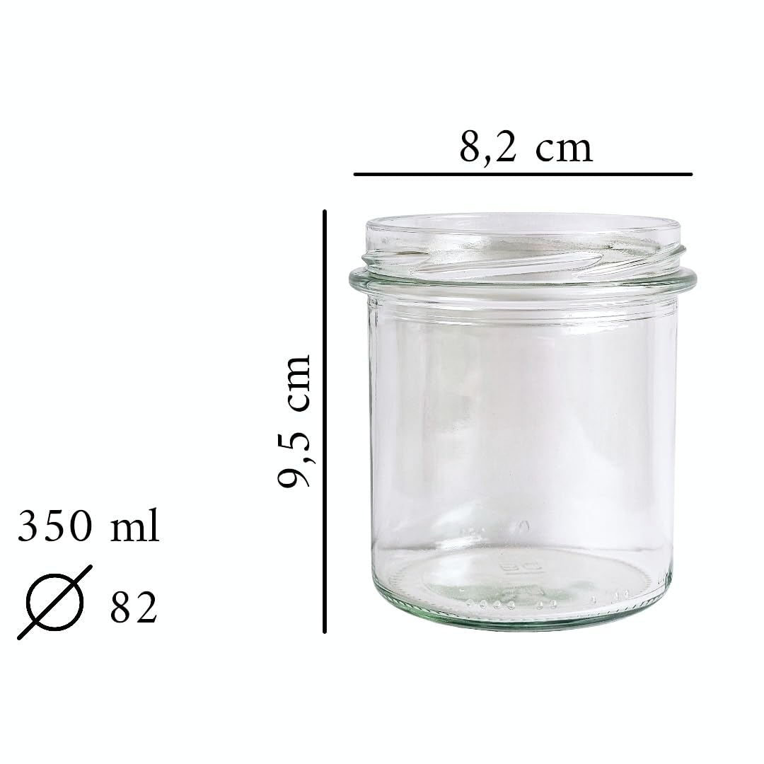 60x Einmachgläser mit schraubdeckel 350 ml - Einweckgläser mit Etiketten - Marmeladengläser mit Deckel Gold - Schraubgläser mit Deckel - gläser - Einmachglas - TO 82 (60 Stk.)