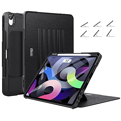 ZtotopCase Case for New iPad Air 4 10.9 Case 2020, [6 Magnetic Stand Angles] Highly Protective Shockproof and Strong Magnetic iPad 10.9 Cover with Pencil Holder - Black