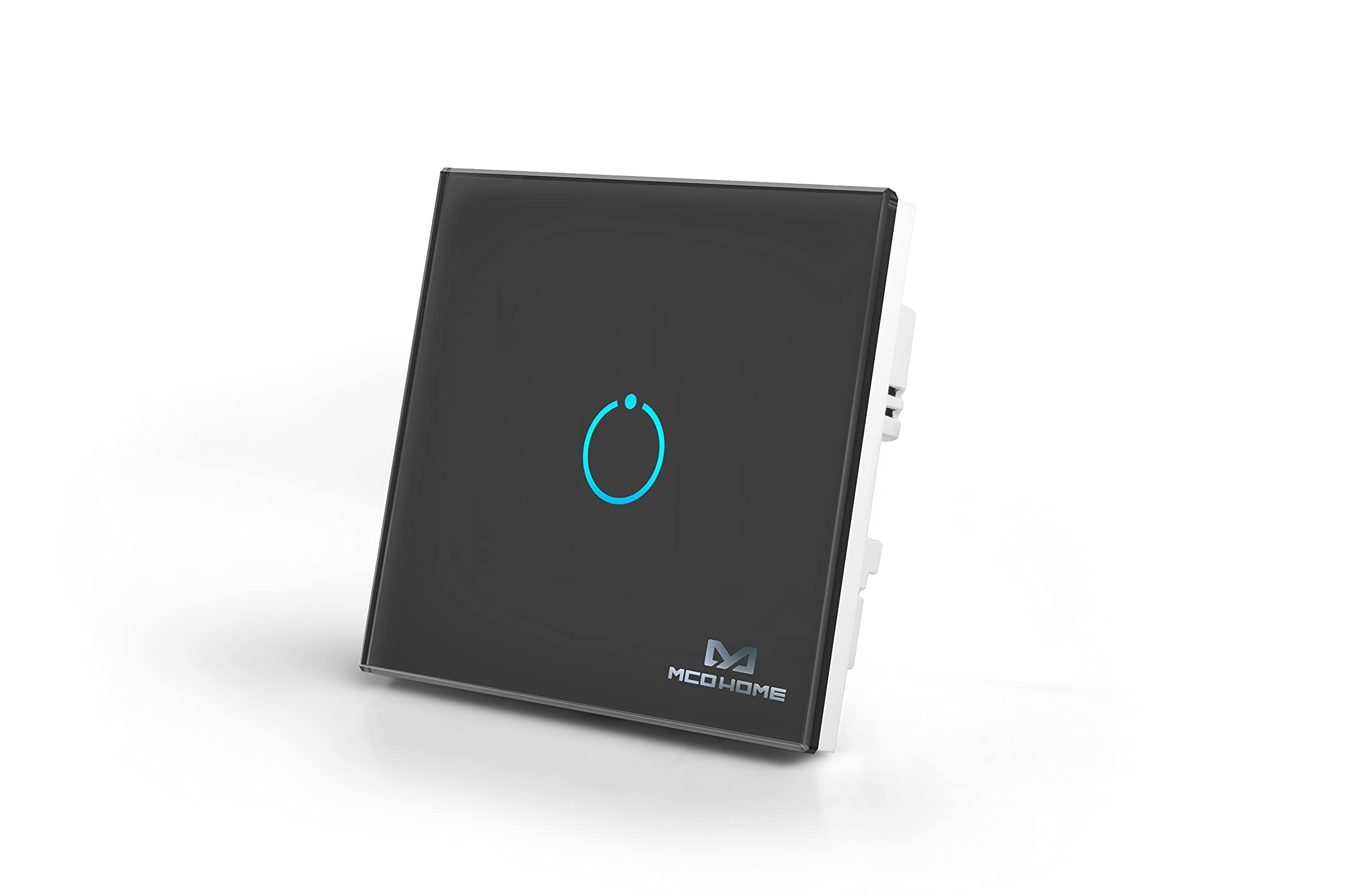 Mco Home Negro Z-Wave Interruptor De Panel Táctil De Vidrio, 1 Relé, Mh-S311