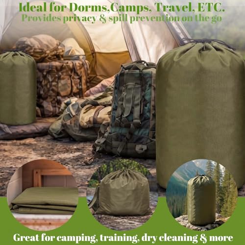 Bolsa Seca Impermeable Verde para Ropa con Forro de Goma miniatura 5