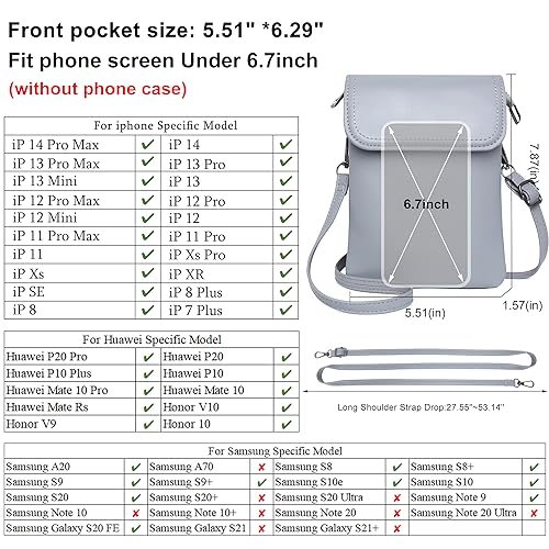 Image of KUKOO Small Crossbody Bags for Women PU Leather Cell Phone Purse Wallet with Credit Card Slots