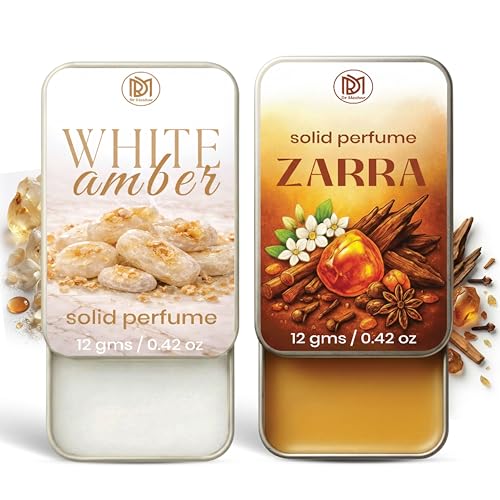 Image of Dr.Mashur Solid Perfume |zarra&White amber Alcohol Free Wax Perfume Balm, Long Lasting | Pocket Tin 12g, Pack Of 2| Non Greasy Smooth Glide, Travel Friendly Men And Women