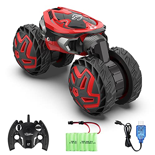 Hobby RC Cars VarMote 2.4GHz Remote Control Crawler 4WD Stunt Car 360Â° Rotating Climbing All Terrain Off Road RC Drift Car with 2 Rechargeable Batteries RC Monster Truck for Adults and Kids