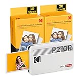 KODAK Mini 2 Retro 4PASS Portable Photo Printer (2.1x3.4 inches) + 68 Sheets Bundle, White