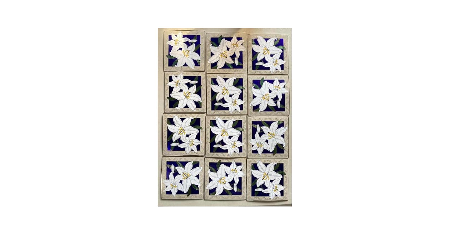 七宝焼　飾り皿　5枚セット販売！ 花柄ガラスコースター 七宝焼 飾り皿 5枚セット販売！ 花柄ガラスコースター sy-sk-9