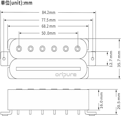 Miniatura 4 de Oripure Alnico - Pastillas Humbucker para guitarra pastillas para cuello riel caliente y postes de tornillo de 75 K