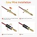 Banana Plugs with Dual Set Screws,Black and Red Aluminum Shell,6 Pairs