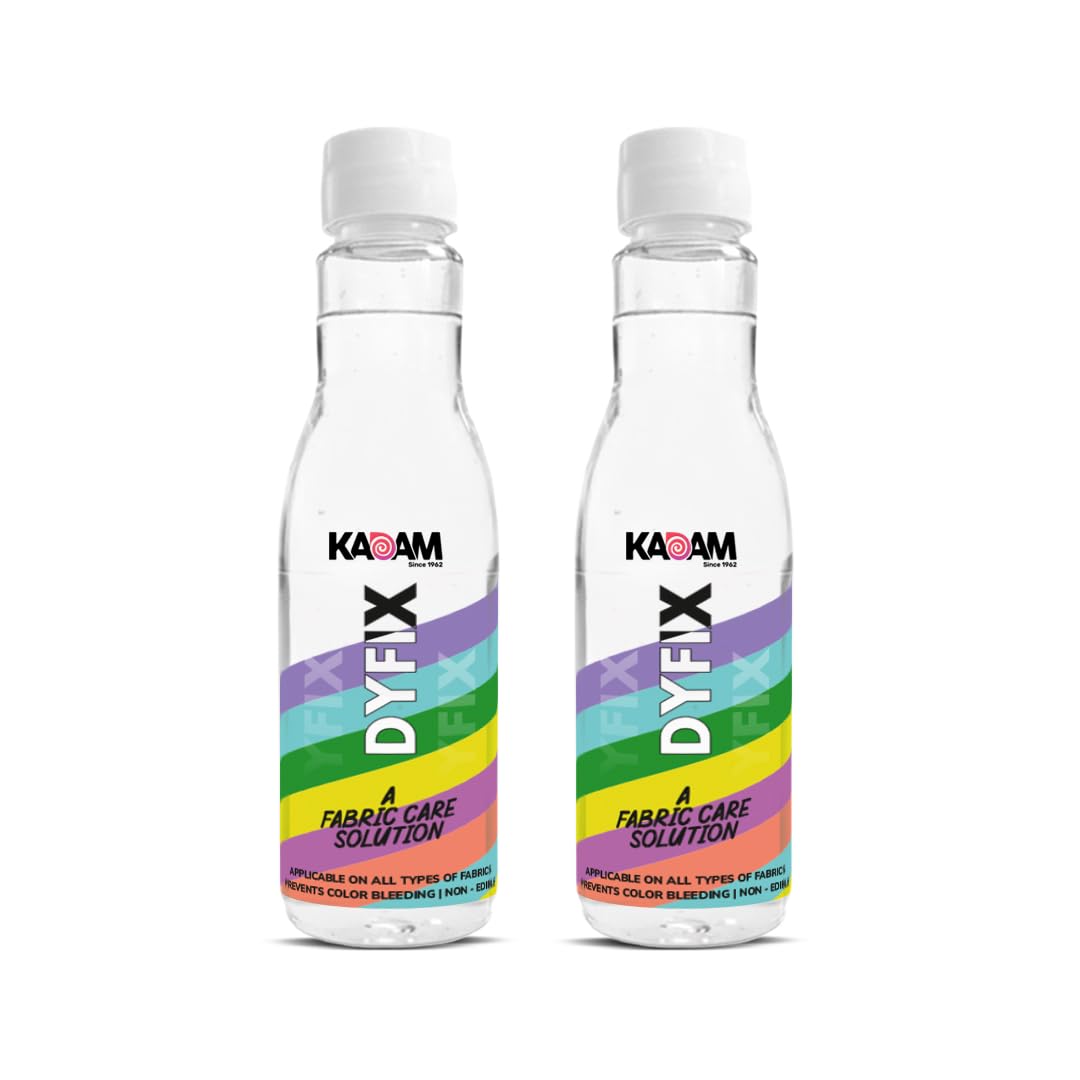 Kadam DyFix Color Fixer 2 Bottle Combo 150g Each | Stop Staining, Color Guard, Fade Resistant Formula Works on All Types of Fabrics to Prevent Other Clothes from Fading and Cross Staining