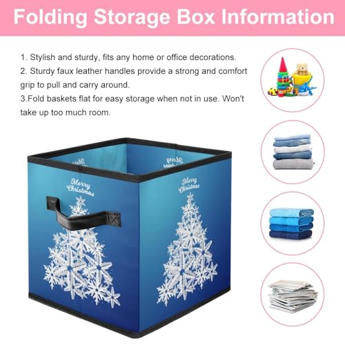 Boîte de rangement pliable flocon de neige cube en tissu pour placard - 4