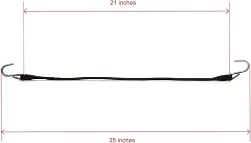 Miniatura 3 de The ROP Shop | Correa TARP de goma de 21 pulgadas, ganchos elásticos de amarre multiusos EPDM negros resistentes