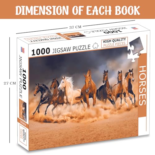 BRIJBASI Horses 1000-Piece Jigsaw Puzzles for Kids and Childrens “ Realistic Illustration Challenging Brain Booster Gifts, Fun and Creative Fun Game - Ages 9+ (1000 Pcs) - Image 7