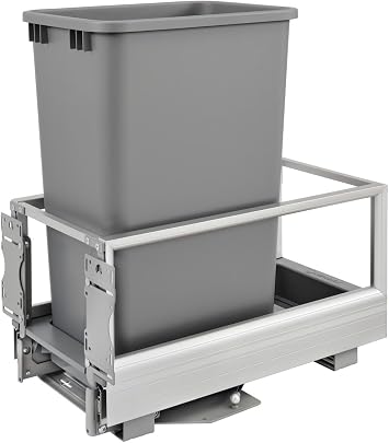 Rev-A-Shelf Aluminum Pullout Waste Container for Full-Height Cabinet with Soft Open/Close