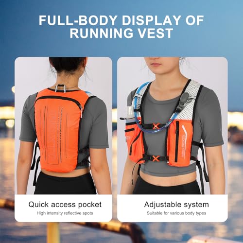Image of INOXTO Running Hydration Vest Backpack,Lightweight Insulated Pack with 1.5L Water Bladder Bag Daypack for Hiking Trail Running Cycling Race Marathon for Women Men