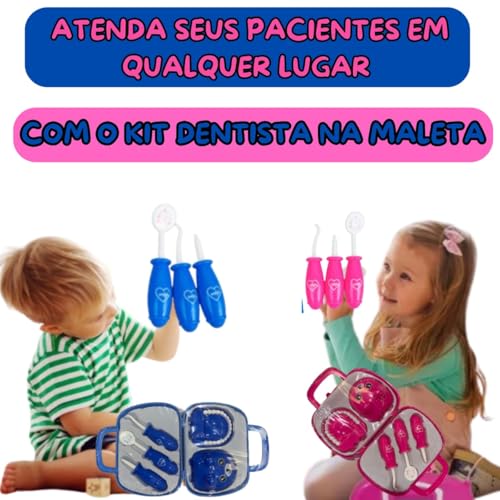 MALETA DR Dentista Com Boca + Acessorios 5 Peças Na Maleta Brinquedo INFANTIL Educativo Saúde Bucal