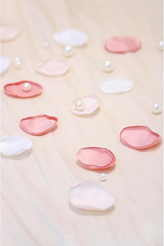 Miniatura 2 de Emivery 300 pétalos de rosa de seda, pétalos de flores artificiales color rosa rubor para boda, niña, pétalos dispersos para boda, pasillo,