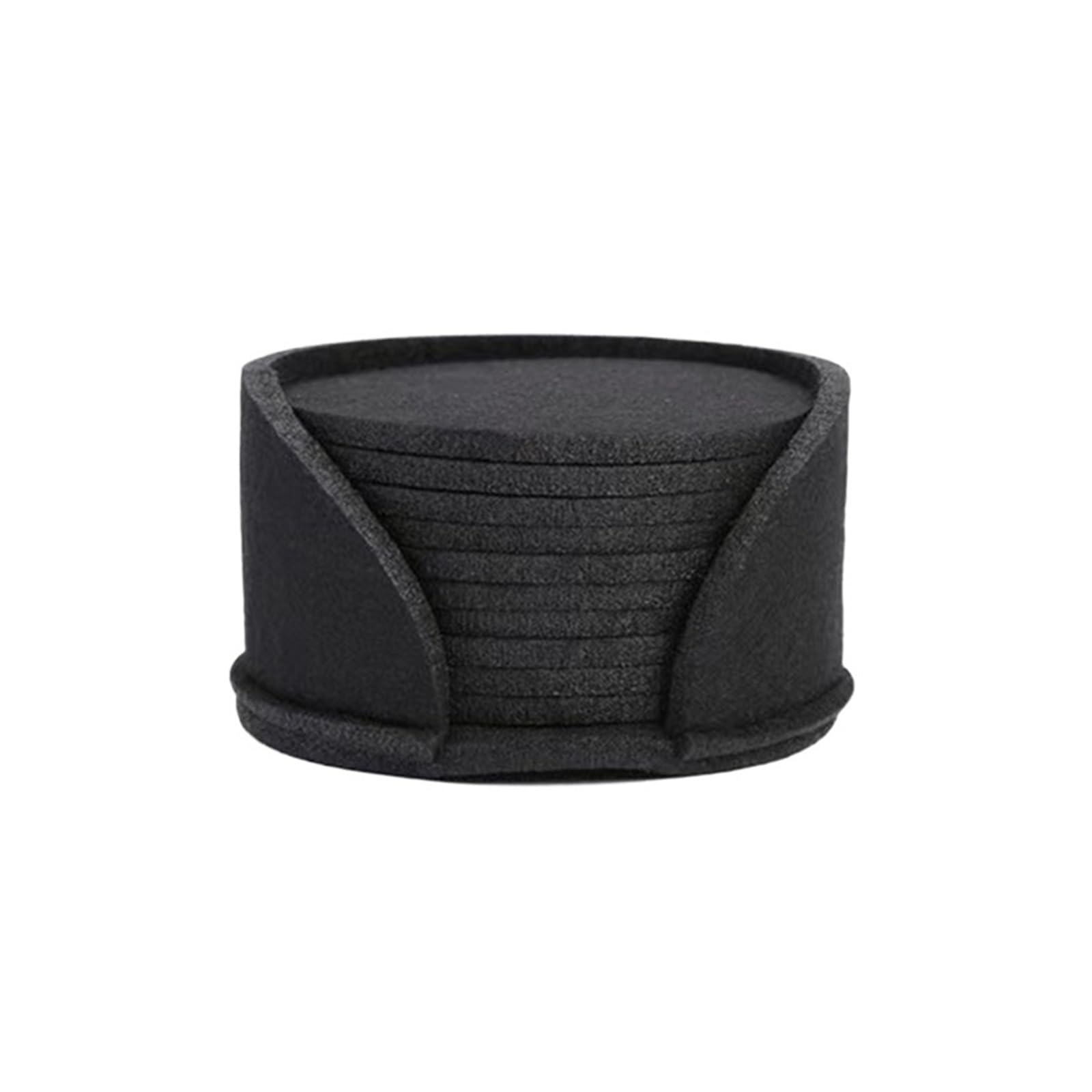 Coasters 10Pcs Round Felt Coaster Dining Table Protector Pad Heat Resistant Cup Mat Coffee Tea Hot Drink Mug Placemat Kitchen Accessories(Black)
