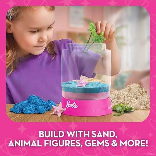Barbie™ DIY Terrarium Kit for Kids – Light-Up Beach Habitat, LED Night Light, Kids Mini Terrarium Kit for Girls Ages 5 6 7 8-12, Play Sand, Gemstones & Ocean Figures, Arts and Crafts Toy Set - Image 3
