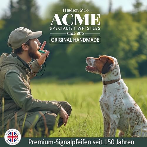 ACME Hundepfeife No. 210,5 + GRATIS Pfeifenband - Das Original aus England - laut und weitreichend (Forest Green)