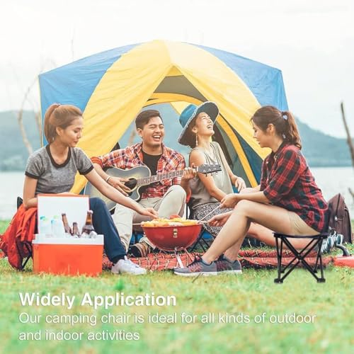 Image of Portable Folding Camping Stool, Tropical Leaf Print, Lightweight Outdoor Seat for Fishing, Hiking, Picnic,Stools