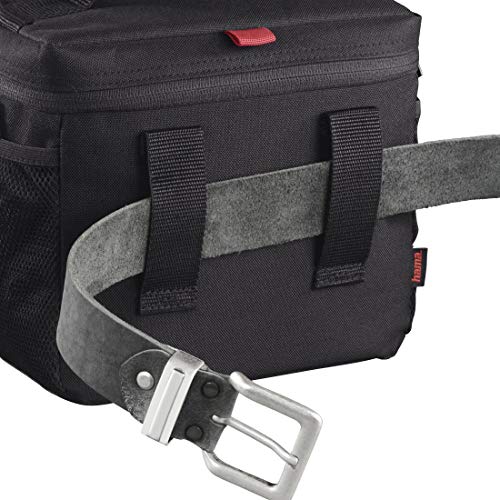 Hama Kameratasche „Valletta“ f&uuml;r Digitalkamera (Fototasche f&uuml;r Fotokamera und Videokamera, mit G&uuml;rtelschlaufe, Zubeh&ouml;rf&auml;chern und Inneneinteilung, Umh&auml;ngetasche, 14,5 x 7,5 x 10,5 cm) schwarz