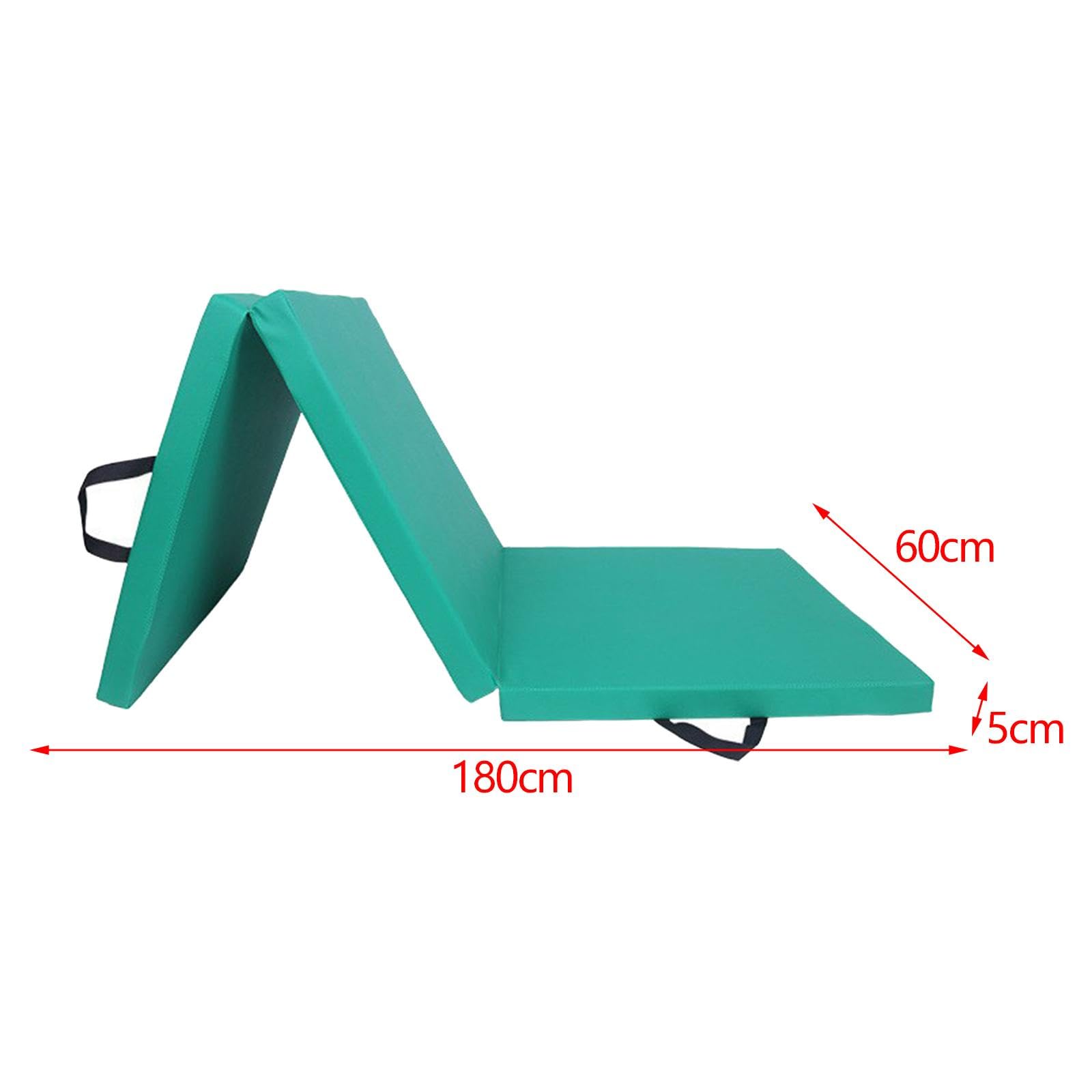 rockible Tapis d'exercice épais Pliable, Tapis de Yoga, de Gymnastique à Domicile, Coussin Unisexe avec Poignées de Transport, Tapis de Yoga, Cuir PU Vert